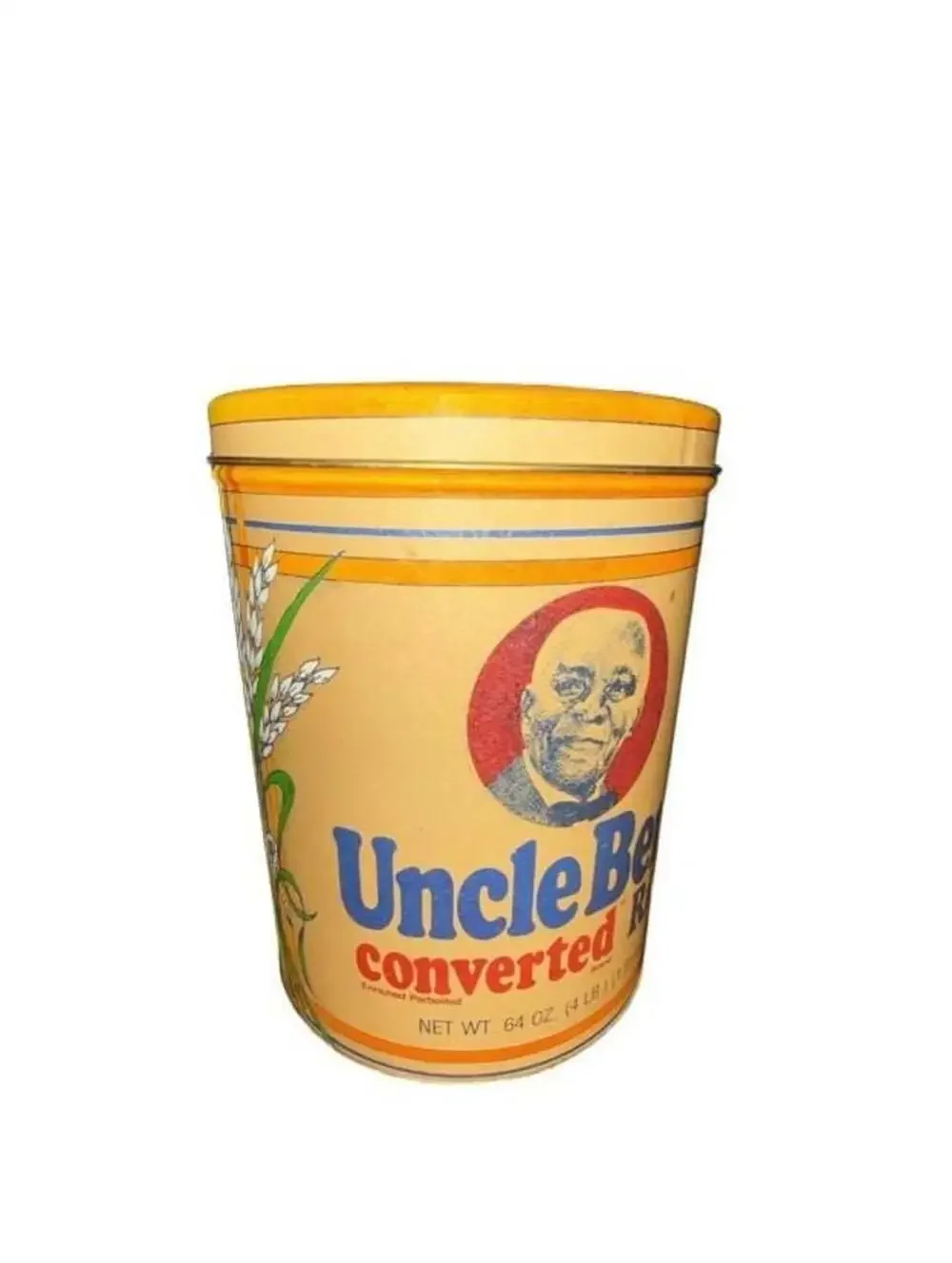 Vintage 1985 Uncle Ben's Rice Tin 64oz Container Kitchen Storage